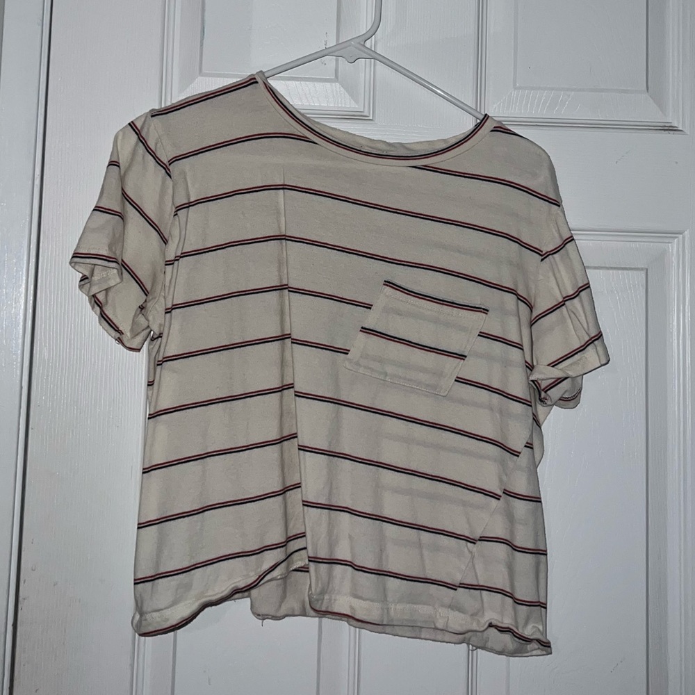 Striped cropped tee shirt